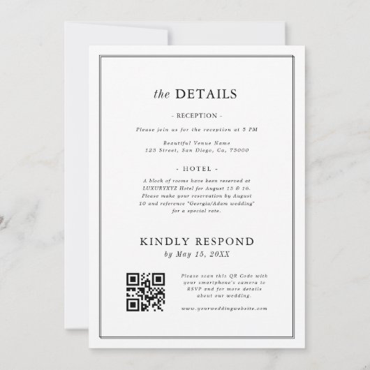 All-in-One Kalligrafie Ampersand Monogram Huwelijk Kaart (Achterkant)