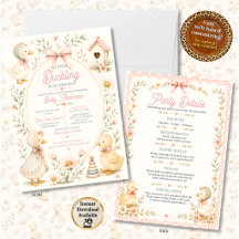 All-in-One Kleine Eendje Baby Shower Uitnodiging