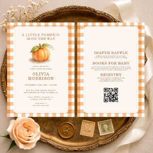 All in One Kleine Pompoen Herfst Baby Shower Kaart