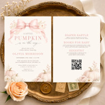 All in One Kleine Pompoen Roze Strik Baby Shower