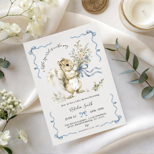 All in one Knuffelig Bosdier Eekhoorn Baby Shower Kaart