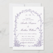 All in One Lavender Botanical Arch Garden Wedding  Kaart (Voorkant)