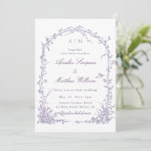 All in One Lavender Botanical Arch Garden Wedding  Kaart (Staand voorkant)