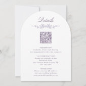 All in One Lavender Botanical Garden Wedding Arch Kaart (Achterkant)