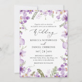 All-in-one Lavender Wildflower Wedding Kaart (Voorkant)
