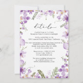 All-in-one Lavender Wildflower Wedding Kaart (Achterkant)