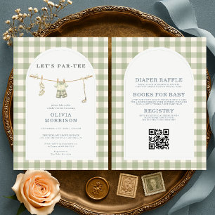 All in One Let's Par-Tee Golf Gingham Babyfeestje Kaart