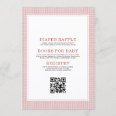 All in One Lieveheersbeestje Gingham Baby Shower Kaart (Achterkant)