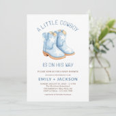 All in One Little Cowboy Couples Boy Baby Shower Kaart (Staand voorkant)