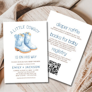 All-in-One Little Cowboy Couples Boy Baby Shower Kaart