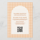 All in One Little Cutie Orange Gingham Baby Shower Kaart (Achterkant)