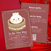All in One Little Dumpling Baby Shower QR Code Kaart
