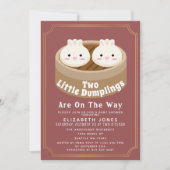All in One Little Dumpling Twins Baby Shower QR Kaart (Voorkant)