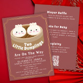All in One Little Dumpling Twins Baby Shower QR Kaart