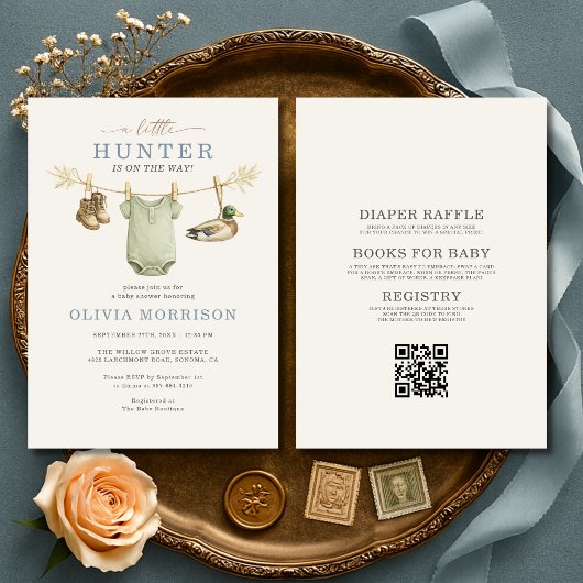 All in One Little Hunter Clothesline Baby Shower Kaart