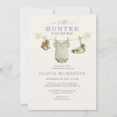 All in One Little Hunter Clothesline Baby Shower Kaart (Voorkant)