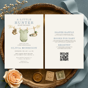 All in One Little Hunter Waslijn Baby Shower Kaart