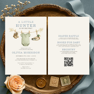 All in One Little Hunter Waslijn Baby Shower Kaart