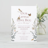 All in One Little Love Bug Baby Shower Invitation Kaart (Staand voorkant)