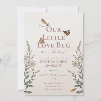 All in One Little Love Bug Baby Shower Invitation Kaart