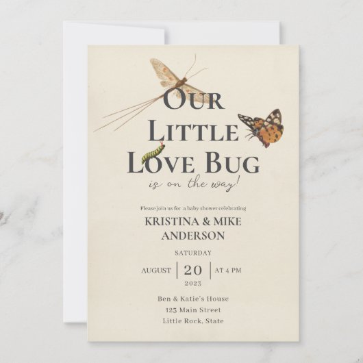 All in One Little Love Bug Baby shower Uitnodiging (Voorkant)