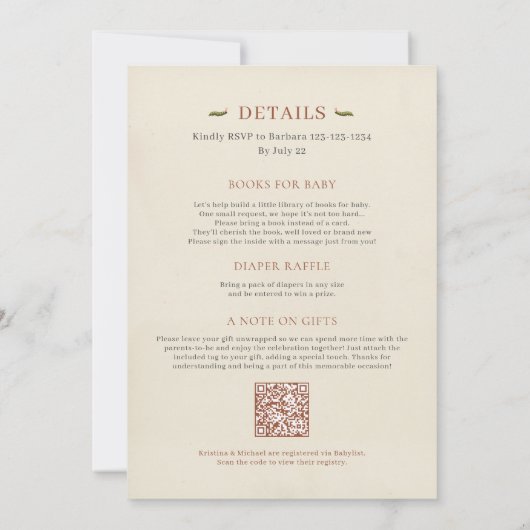 All in One Little Love Bug Baby shower Uitnodiging (Achterkant)