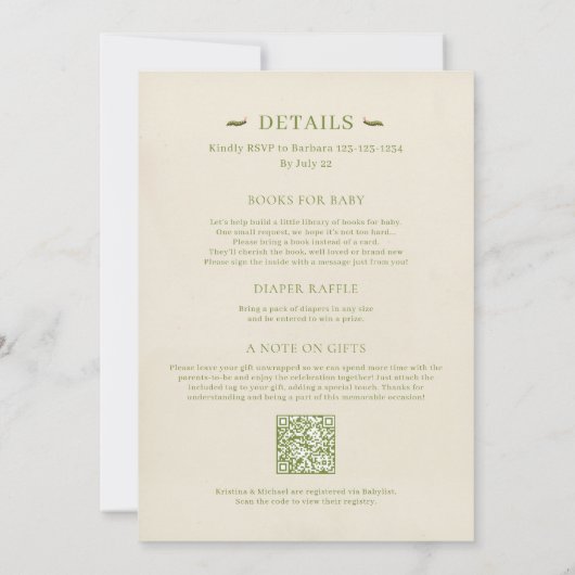 All in One Little Love Bug Baby shower Uitnodiging (Achterkant)