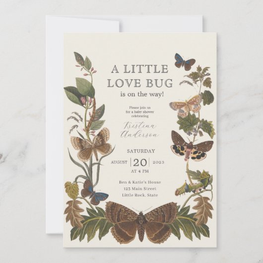 All in One Little Love Bug Baby shower Uitnodiging (Voorkant)