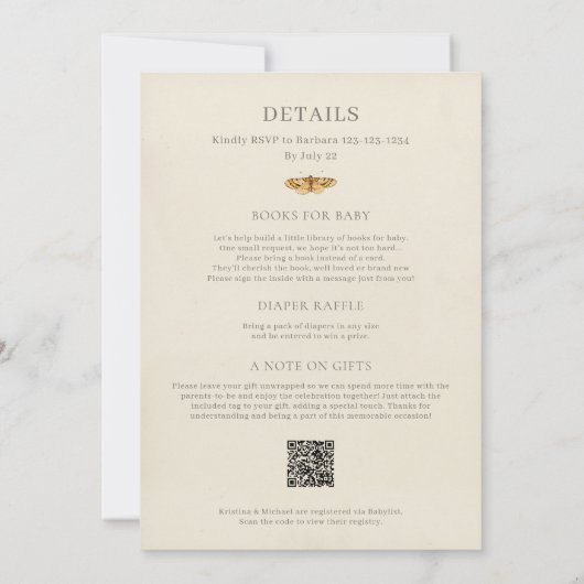 All in One Little Love Bug Baby shower Uitnodiging (Achterkant)