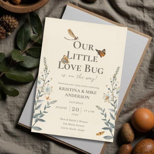 All in One Little Love Bug Baby shower Uitnodiging