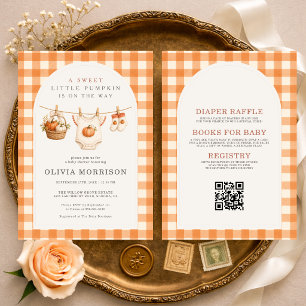 All in One Little Pumpkin Clothesline Baby Shower Kaart