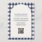 All in One Little Wolf Gingham Baby Shower Kaart (Achterkant)
