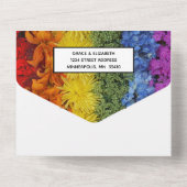 All in One Love Bloemen Huwelijk voor hetzelfde ge Uitnodiging (Achterkant)