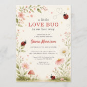 All in One Love Bug Ladybug Baby Shower Kaart (Voorkant)