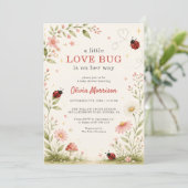 All in One Love Bug Ladybug Baby Shower Kaart (Staand voorkant)