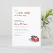 All in One Love Bug Ladybug Baby Shower Kaart (Staand voorkant)