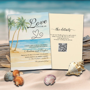 All in One Love is in de lucht QR Code Trouwen Kaart