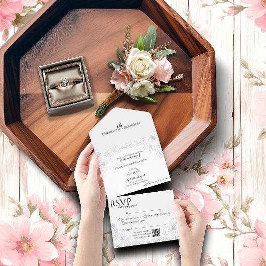 All-in-One Minimalistische Uitnodiging met RSVP QR