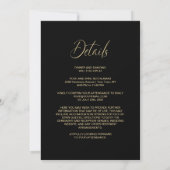 All in One Modern Black and Gold Wedding Kaart (Achterkant)
