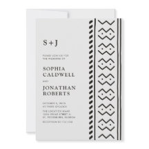 All in One Modern Boho Mudcloth Monogram Huwelijk 