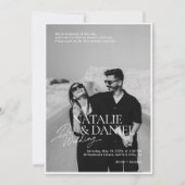 All-in-One Modern Zwart-wit foto bruiloft Kaart (Voorkant)