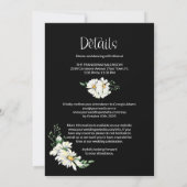 All-in-One Moody Black Daisies Wedding Invitation Kaart (Achterkant)