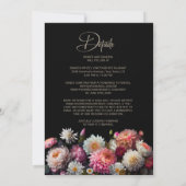 All In One Moody Black Floral Wedding Kaart (Achterkant)