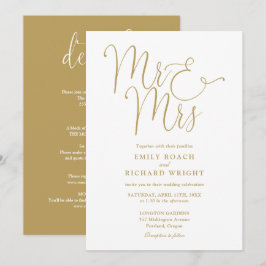 All In One Mr And Mrs Elegante Gouden Trouw Kaart