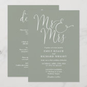 All In One Mr. en Mrs. Chic Saliegroene Trouw-uitn Kaart (Voorkant / Achterkant)