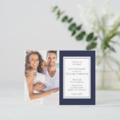 All In One Navy Blue Trouwfoto Kaart (Staand voorkant)
