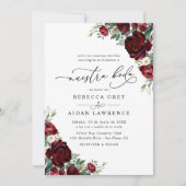 All In One Neustra Boda Rustiek Rode Bloemige Trou Kaart (Voorkant)