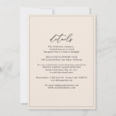All-in-One Neutral Beige Modern Boho Wedding Kaart (Achterkant)