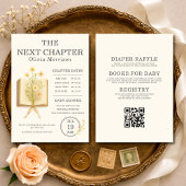 All in One Next Chapter Begins QR Code Baby Shower Kaart