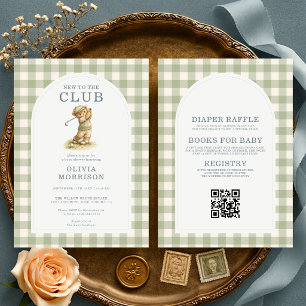 All in One Nieuw in Club Golf Beer Baby Shower Kaart